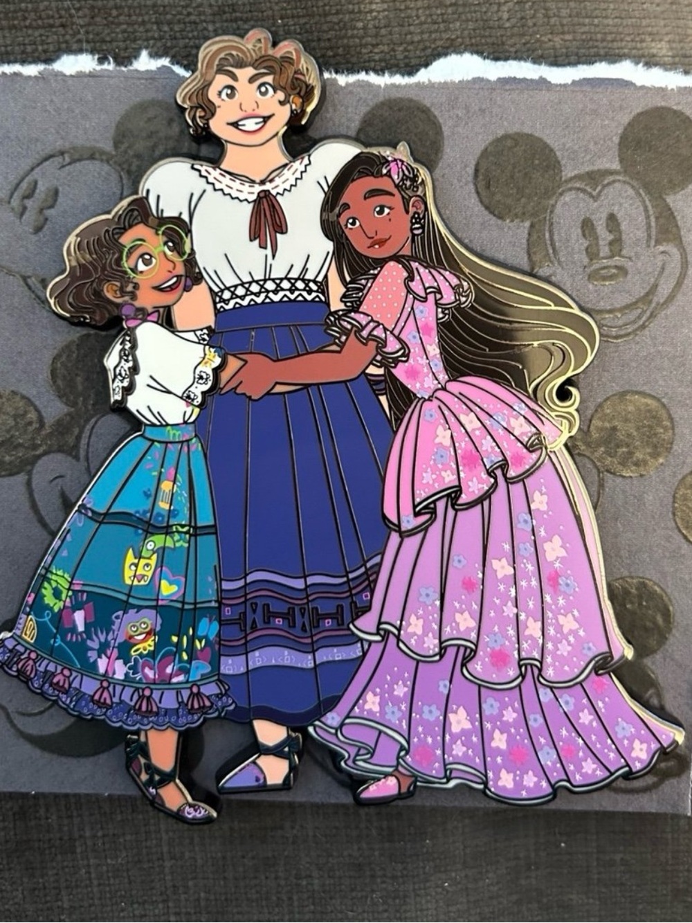 Encanto the madrigal sister Mirabel, Isabela, and Luisa jumbo fantasy pin